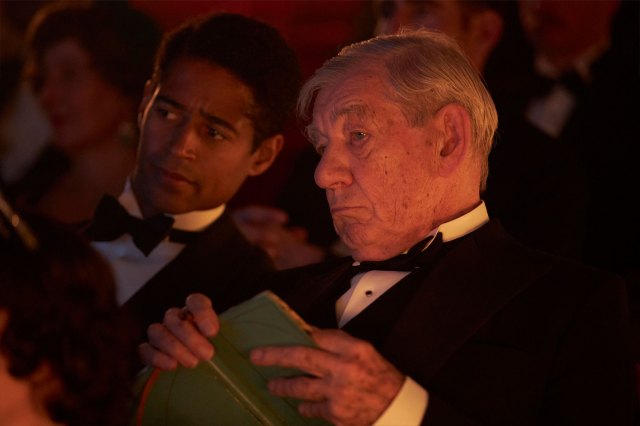 Alfred Enoch and Ian McKellen in a scene from The Critic