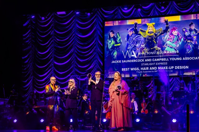 Dominic Skinner, Val Garland, Jackie Saundercock aux Whatsonstage Awards, © Danny Kaan
