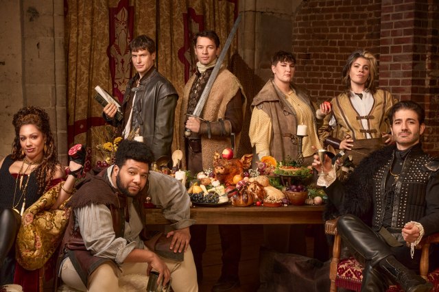 Meesha Turner, Emile Ruddock, Max Bennett, Andrew Coshan, Eva Scott, Emily Benjamin & Oliver Tompsett, credit Jay Brooks