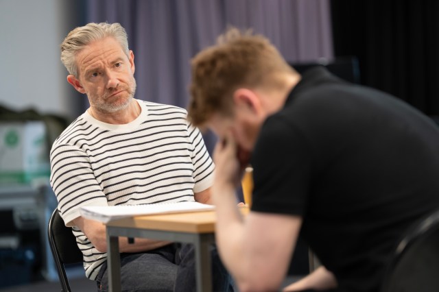 Martin Freeman in rehearsals for The Fifth Step,
