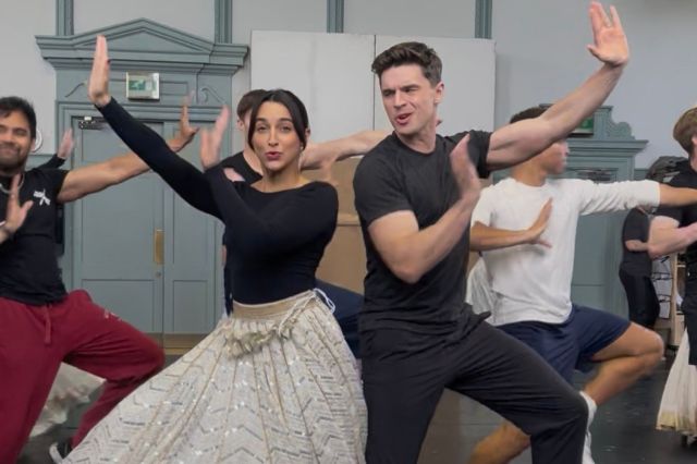 The cast of Come Fall in Love in rehearsals