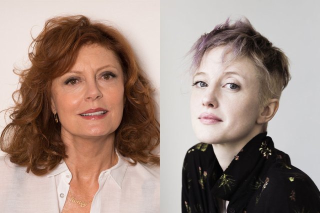 Headshots of Susan Sarandon and Andrea Riseborough