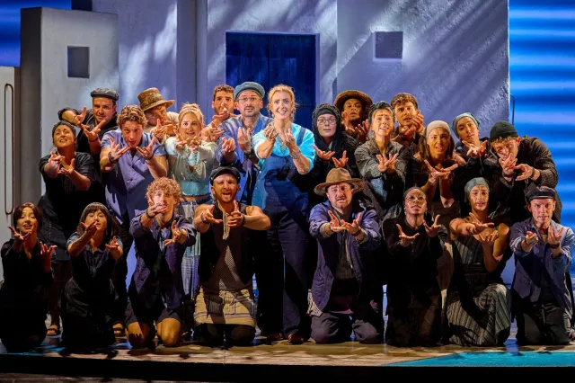 A previous tour cast of Mamma Mia!