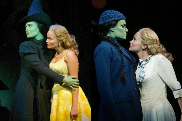 Idina Menzel et Kristin Chenoweth dans le rôle d'Elphaba et Glinda Idina Menzel et Kristin Chenoweth dans le rôle d'Elphaba et Glinda