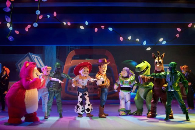 The characters of Toy Story on stage at Disneyland Paris