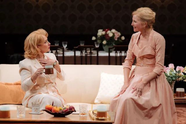 Tracy-Ann Oberman and Jennifer Westfeldt in The Assembled Parties