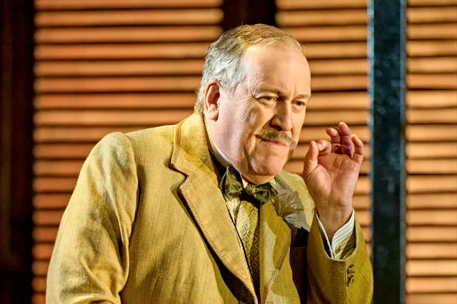 Mark Hadfield as Hercule Poirot in Death on the Nile