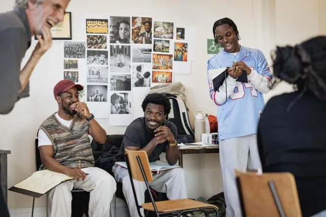 Martin Turner, Khalid Daley, Michael Ahomka-Lindsay et Rabi Kondé en répétitions pour Choir Boy