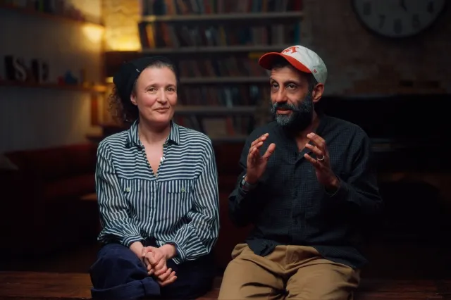 Lydnsey Marshal and Adeel Akhtar, photo from the video