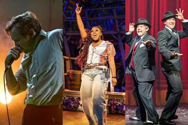 Jack Holden dans Kenrex (Manuel Harlan), Georgina Onuorah dans Shucked (Pamela Raith) et Andy Nyman et Marc Antolin dans The Producers (Manuel Harlan)