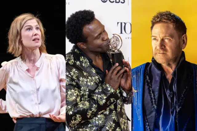 Rosamund Pike, Joshua Henry and Kenneth Branagh, photos by Manuel Harlan, Tricia Baron and Johan Persson (1)