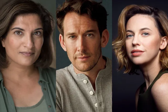 Mina Anwar, Oliver Savile and Stefanie Jones, headshots supplied by the production