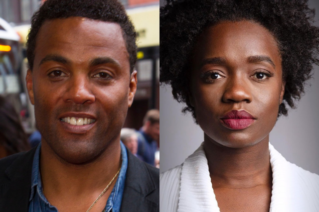 Ray Fearon and Madeline Appiah, left Dan Wooller, right production