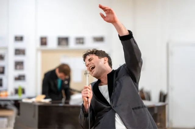 Ben Platt in rehearsals for Midnight at the Never Get