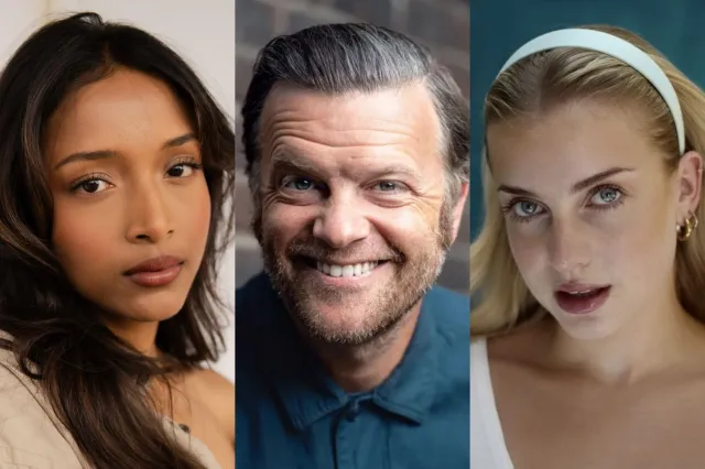 Akshara Gunda, Tom Bennett and Misty May Tindall, headshots supplied by the production