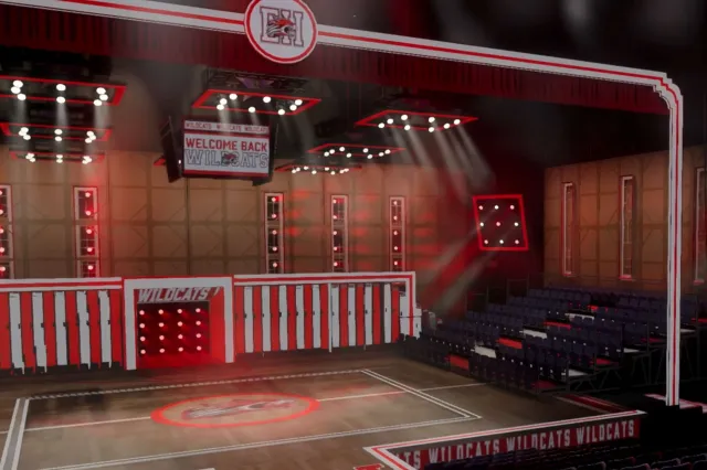 Un rendu vidéo d'une scénographie pour Disney's High School Musical