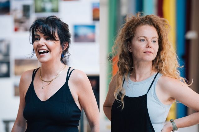 Rachel Tucker and Amy Lennox in rehearsals for Thelma and Louise