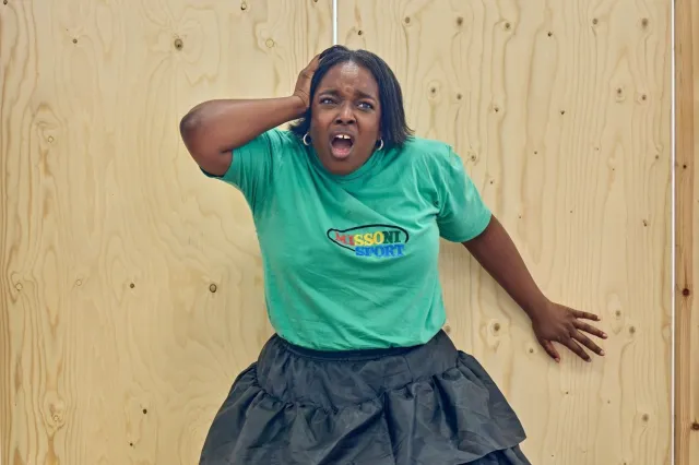 Lolly Adefope in rehearsals for Oh, Mary!