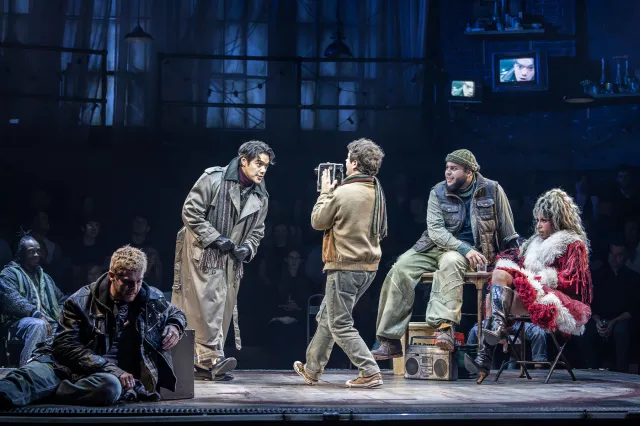 Travis Ross, Joaquin Pedro Valdes, Gaten Matarazzo, Billy Nevers and Jeevan Braich in Rent