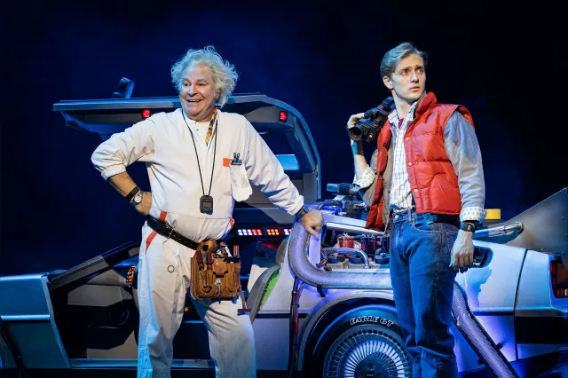 Roger Bart and Axel Duffy in Back to the Future